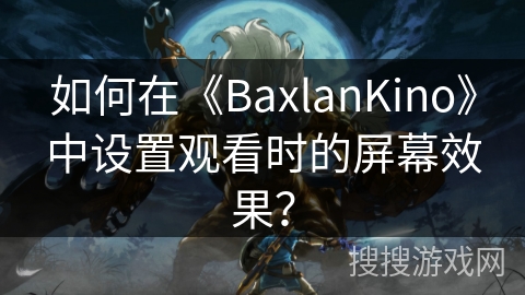 如何在《BaxlanKino》中设置观看时的屏幕效果？