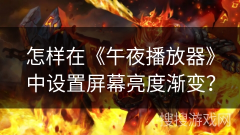 怎样在《午夜播放器》中设置屏幕亮度渐变？