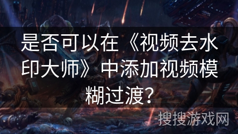 是否可以在《视频去水印大师》中添加视频模糊过渡？