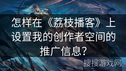 怎样在《荔枝播客》上设置我的创作者空间的推广信息？