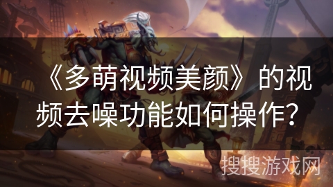 《多萌视频美颜》的视频去噪功能如何操作？