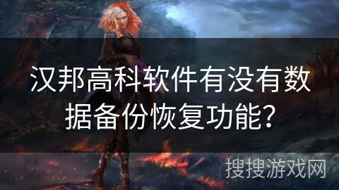 汉邦高科软件有没有数据备份恢复功能？