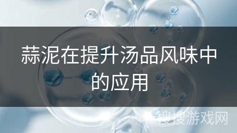 蒜泥在提升汤品风味中的应用
