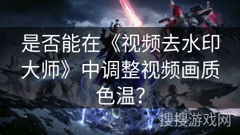 是否能在《视频去水印大师》中调整视频画质色温？