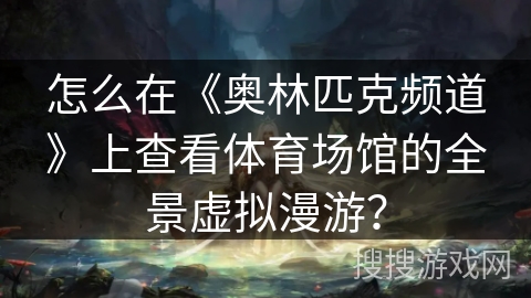 怎么在《奥林匹克频道》上查看体育场馆的全景虚拟漫游？