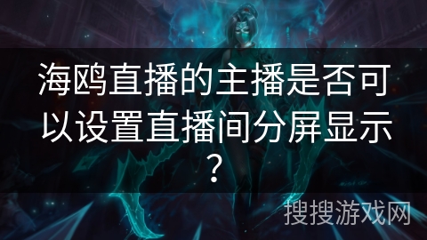 海鸥直播的主播是否可以设置直播间分屏显示？