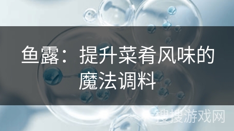 鱼露：提升菜肴风味的魔法调料