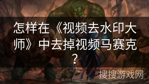 怎样在《视频去水印大师》中去掉视频马赛克？