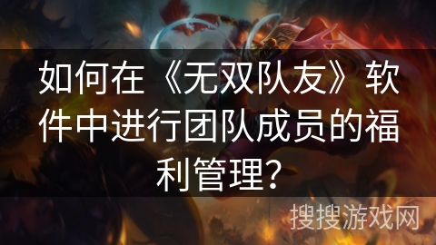 如何在《无双队友》软件中进行团队成员的福利管理? 如何在《无双队友》软件中进行团队成员的福利管理?