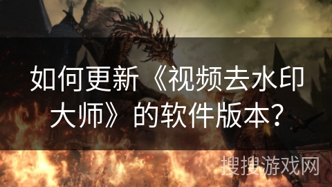 如何更新《视频去水印大师》的软件版本? 如何更新《视频去水印大师》的软件版本?