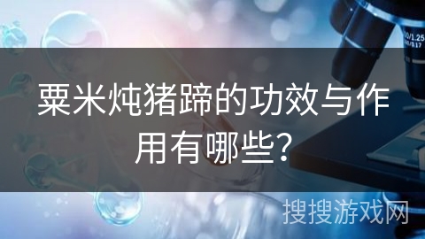 粟米炖猪蹄的功效与作用有哪些?