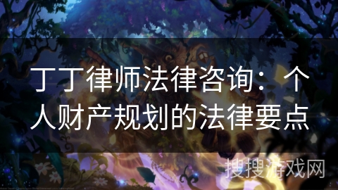 丁丁律师法律咨询:个人财产规划的法律要点 丁丁律师法律咨询:个人财产规划的法律要点