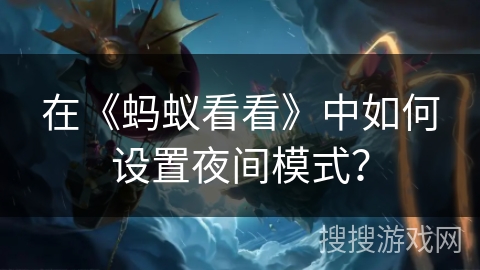 在《蚂蚁看看》中如何设置夜间模式？