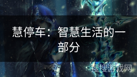 慧停车:智慧生活的一部分 慧停车:智慧生活的一部分