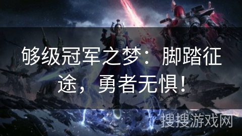 够级冠军之梦:脚踏征途,勇者无惧! 够级冠军之梦:脚踏征途,勇者无惧!