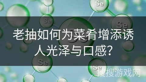 老抽如何为菜肴增添诱人光泽与口感？
