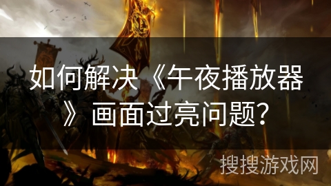 如何解决《午夜播放器》画面过亮问题? 如何解决《午夜播放器》画面过亮问题?