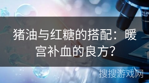 猪油与红糖的搭配：暖宫补血的良方？