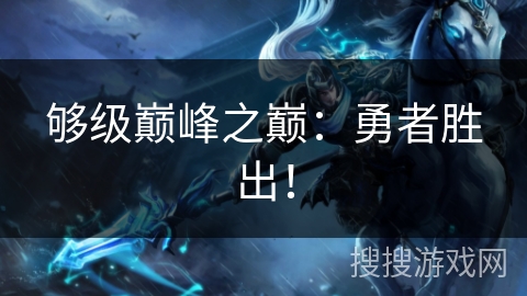 够级巅峰之巅：勇者胜出！