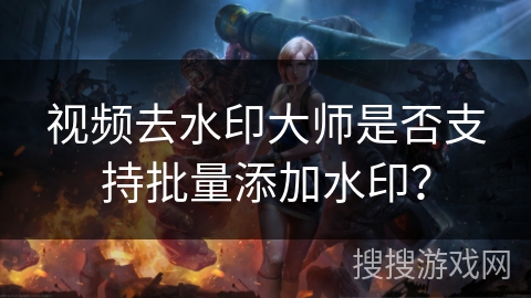 视频去水印大师是否支持批量添加水印？