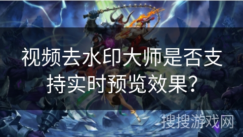 视频去水印大师是否支持实时预览效果？