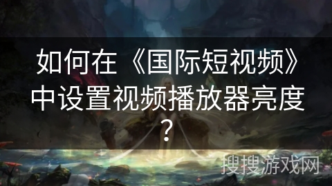 如何在《国际短视频》中设置视频播放器亮度？