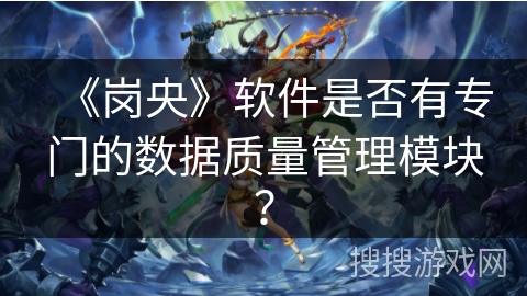 《岗央》软件是否有专门的数据质量管理模块？