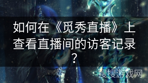 如何在《觅秀直播》上查看直播间的访客记录？