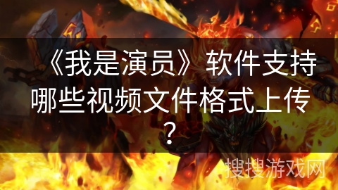 《我是演员》软件支持哪些视频文件格式上传？