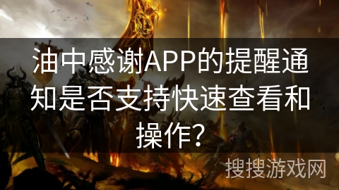 油中感谢APP的提醒通知是否支持快速查看和操作？