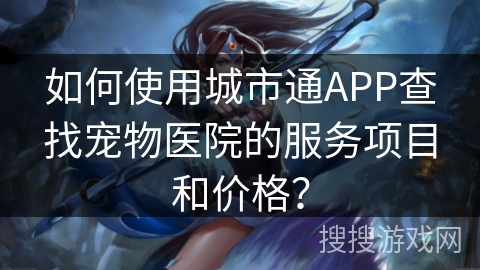 如何使用城市通APP查找宠物医院的服务项目和价格？