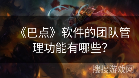 《巴点》软件的团队管理功能有哪些？