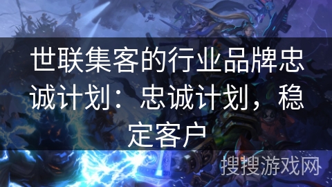 世联集客的行业品牌忠诚计划：忠诚计划，稳定客户