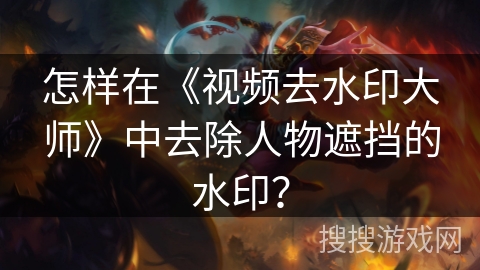 怎样在《视频去水印大师》中去除人物遮挡的水印？