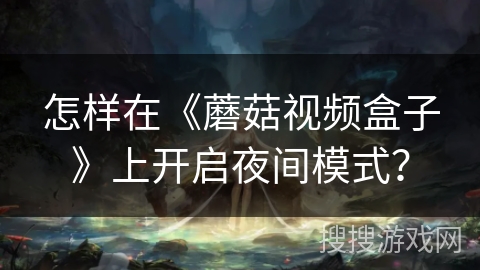 怎样在《蘑菇视频盒子》上开启夜间模式？