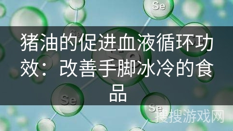 猪油的促进血液循环功效：改善手脚冰冷的食品