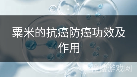 粟米的抗癌防癌功效及作用