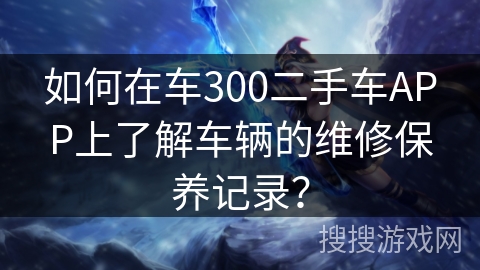 如何在车300二手车APP上了解车辆的维修保养记录？