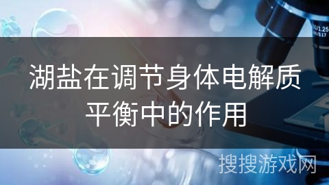 湖盐在调节身体电解质平衡中的作用