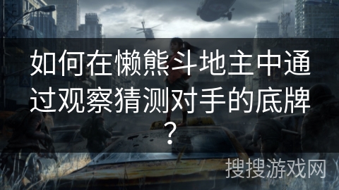 如何在懒熊斗地主中通过观察猜测对手的底牌？