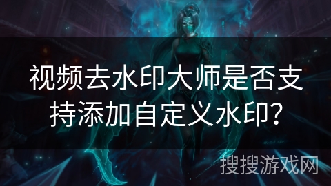 视频去水印大师是否支持添加自定义水印？