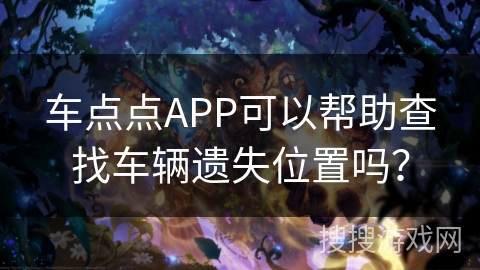 车点点APP可以帮助查找车辆遗失位置吗？