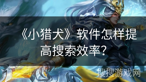 《小猎犬》软件怎样提高搜索效率? 《小猎犬》软件怎样提高搜索效率?