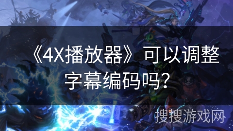 《4X播放器》可以调整字幕编码吗？