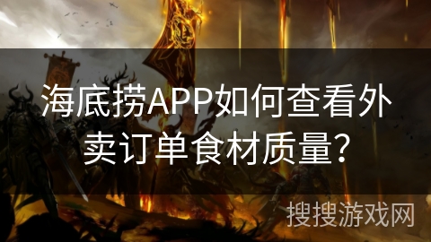 海底捞APP如何查看外卖订单食材质量？