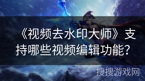 《视频去水印大师》支持哪些视频编辑功能？