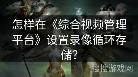 怎样在《综合视频管理平台》设置录像循环存储？