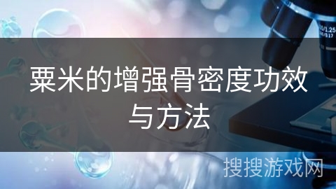粟米的增强骨密度功效与方法