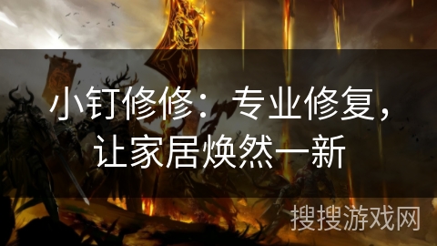 小钉修修：专业修复，让家居焕然一新