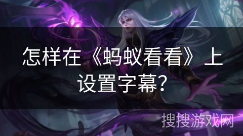 怎样在《蚂蚁看看》上设置字幕? 怎样在《蚂蚁看看》上设置字幕?